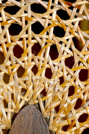 closeup of of patterns and textures on wicker weave on chairの写真素材