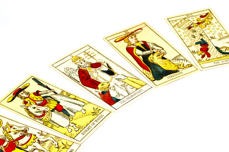 five tarot cards used for fortune tellingのeditorial素材