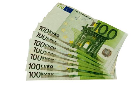 100 euro banknotes stacked の写真素材