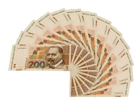 Croatian currency, 200 kuna billsの写真素材