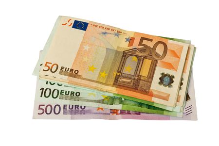 stacked euro billsの写真素材