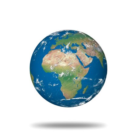 globe illustration made using real geographical data - view of europe and africaの写真素材