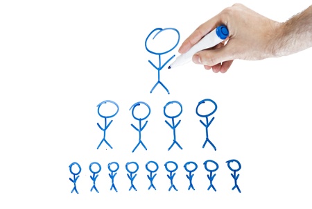 people management drawing on a whiteboardの写真素材