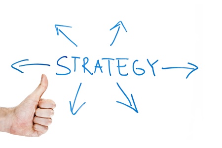 strategy written on a whiteboard