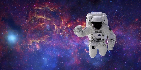 High quality isolated composite astronaut in space of real  NASA imagesの写真素材