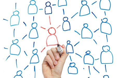 hand drawing individuality concept on whiteboardの写真素材