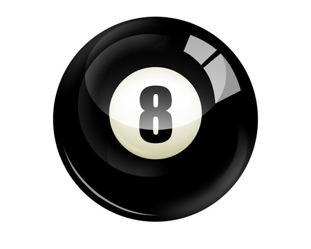 Billiard ball number 8 isolated on white