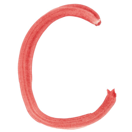 C - Red handwritten letter over white backgroundの写真素材