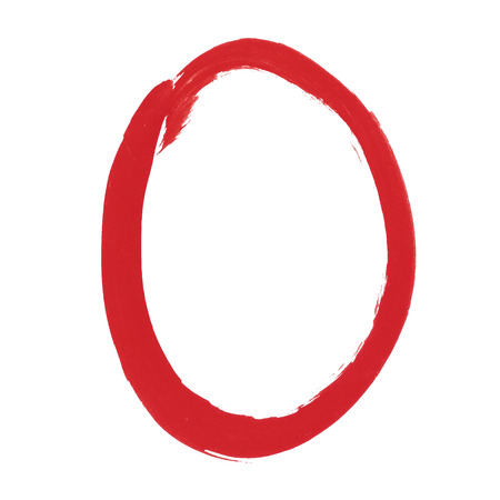 O - Red handwritten letter over white backgroundの写真素材