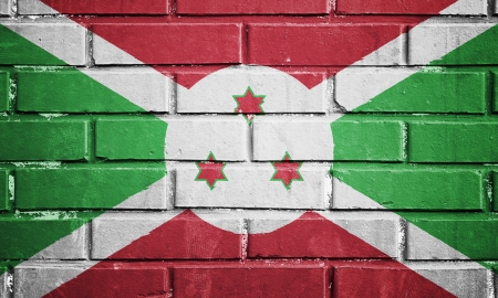 Burundi flag on texture brick wallの写真素材