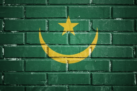 Mauritania flag on the brick wallの写真素材