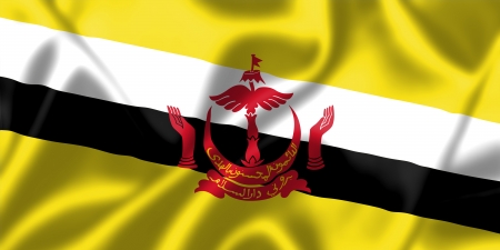 Brunei flag blowing in the wind. Background texture.の写真素材