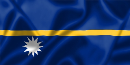 Nauru flag blowing in the wind. Background texture.の写真素材