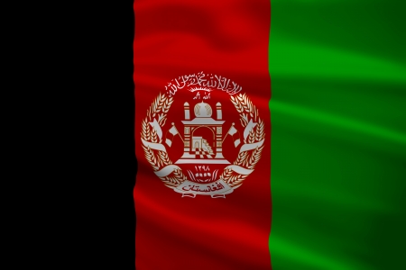 Afghanistan flag blowing in the wind. Background texture.の写真素材