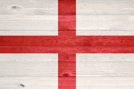 Georgia Flag painted on old wood plank backgroundの写真素材