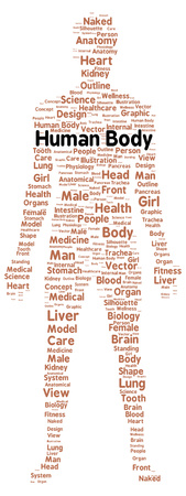 Human body word cloud shape conceptの写真素材