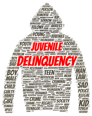 Juvenile delinquency word cloud shape conceptの写真素材