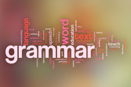 Grammar concept word cloud background on a pastel blurred backgroundの写真素材