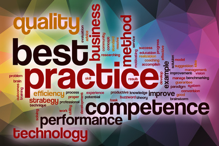Best practice word cloud concept with abstract backgroundの写真素材
