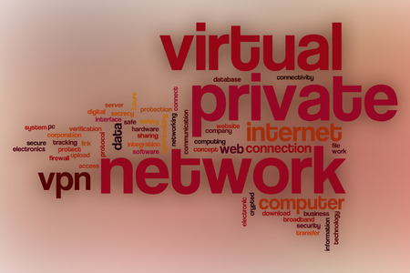 Virtual private network word cloud concept with abstract backgroundの写真素材