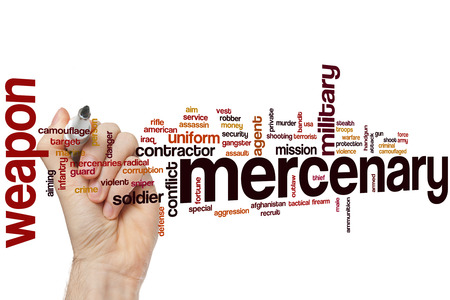 Mercenary word cloud conceptの写真素材