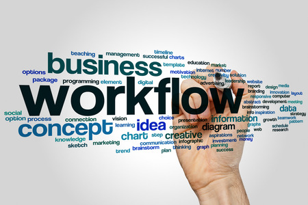 Workflow word cloud conceptの写真素材