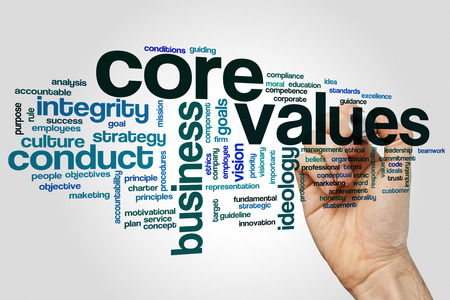 Core values concept word cloud backgroundの写真素材