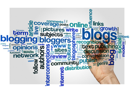 Blog and blogging concept word cloud backgroundの写真素材