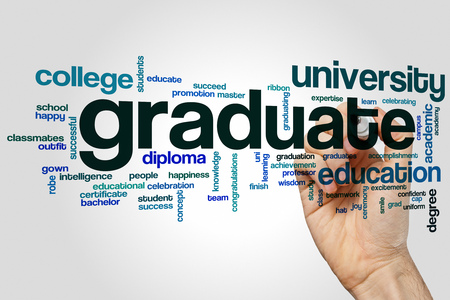 Graduate concept word cloud backgroundの写真素材