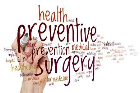 Preventive surgery word cloud conceptの写真素材