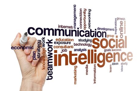 Social intelligence word cloud concept on white backgroundの写真素材