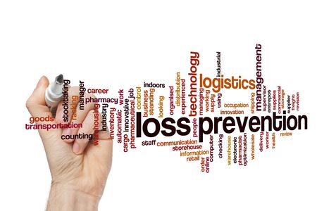 Loss prevention word cloud concept on white backgroundの写真素材