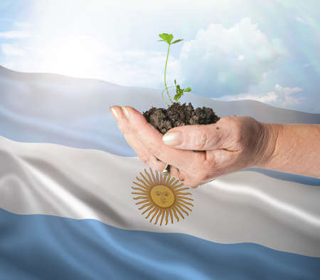 Argentina growth and new beginning. Green renewable energy and ecology concept.の写真素材