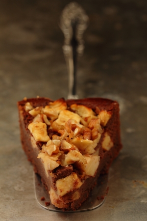  A piece of cake on a gray background の写真素材