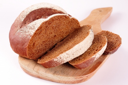 Slices of dark bread on the Board 