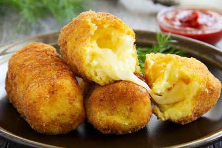 Potato croquettes with mozzarella.