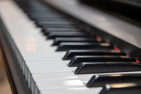 A close up of a electric piano keyboardの写真素材