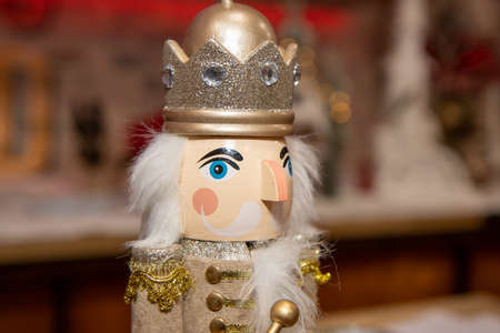 A classic wooden Christmas nut cracker soldierの写真素材