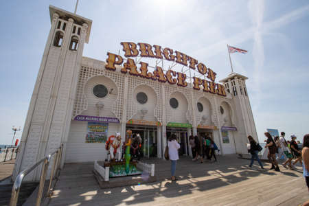 Brighton and Hove UK, 10th July 2019: The famous Brighton Pierのeditorial素材