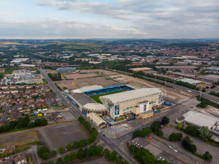 Leeds UK 11th July 2019: Aerial photo of Elland Road Football Club, taken in Leeds West Yorkshireのeditorial素材