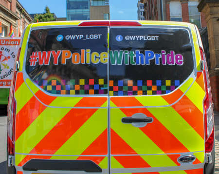 Leeds West Yorkshire UK - Aug 5th 2018: People taking part in The famous Leeds Gay Pride 2018 parade...