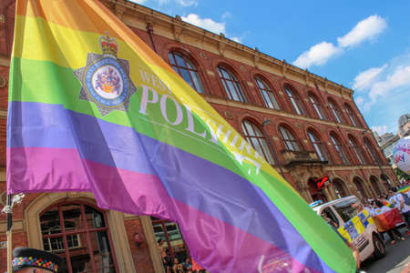 Leeds West Yorkshire UK - Aug 5th 2018: People taking part in The famous Leeds Gay Pride 2018 parade...