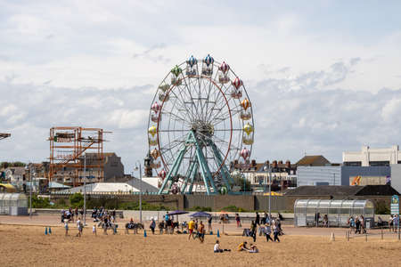 Skegness UK, 7th August 2019: The beautiful sea side town of Skegness in the East Lindsey district of Lincolnshire, Englandの写真素材