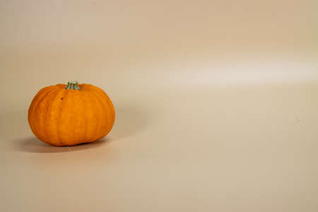 A Halloween pumpkins on a yellow background, Halloween poster conceptの写真素材