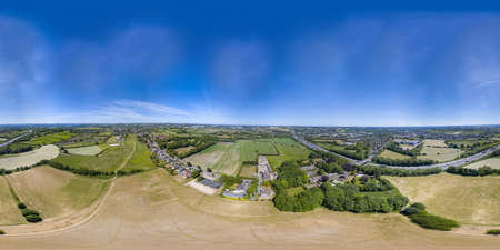 360 Degree panoramic sphere aerial photo of the UK village of Cleckheaton in Bradford West Yorkshire...