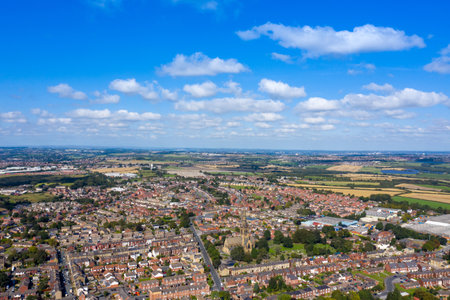 Aerial photo of the British town of Ossett, a market town within the metropolitan district of the...