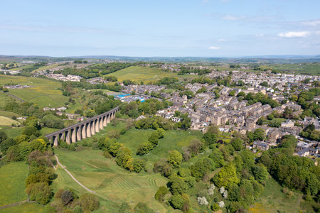 Aerial drone photo of the town of Thornton which is a village within the metropolitan borough of the...