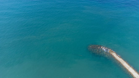 Aerial drone photo of the beautiful coastal front and beaches in the summer timeの写真素材