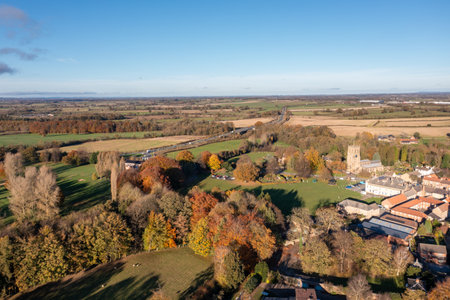 Aerial photo of the beautiful town of Bedale which is a market town in the Hambleton former district...