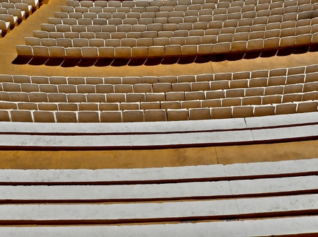 outdoor theater with stone seats in Spainの写真素材